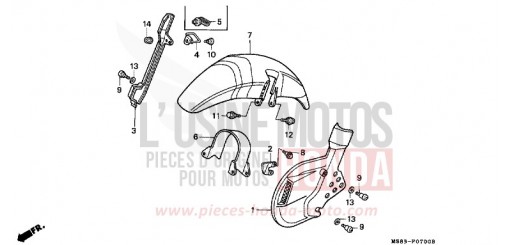 FRONT FENDER XRV650K de 1989
